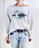bluza bez kaptura damska Księzyc las Szara bluza cięta