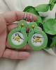 kolczyki soutache Kolczyki soutache sutasz sikorki, z sikorką