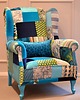 fotele Fotel Uszak Blue Patchwork Juicy Colors