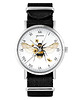 zegarki damskie Zegarek - Bee natural - czarny, nylonowy