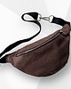 torby i nerki męskie Nerka saszetka z kieszonką sztruksowa brązowa