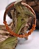 bransoletki - inne Bransoletka miedziana handmade z koralikami: sun stone