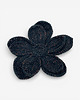 broszki Broszka kwiat XL - czarna z miedzianą błyszczącą nitką