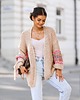 kardigany damskie Sweter/ Kardigan z frędzlami beżowy MARA  BEIGE