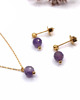 komplet biżuterii Delikatny komplet z ametystami