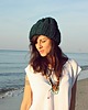 czapki damskie Czapka beanie  z wełną  leśna zieleń
