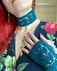 chokery Prześliczny koronkowy leśny choker motyw listków