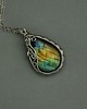 wisiory Wisiorek kolorowy labradoryt wire wrapping