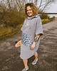 szlafroki damskie Surf poncho plażowe POPIEL  ręcznik kąpielowy