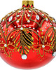 ozdoby choinkowe Bombki okrągłe czerwone: złota gałązka