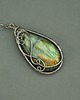 wisiory Duży wisior kolorowy labradoryt wire wrapping