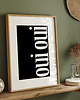 plakaty Czarny plakat z napisem "Oui, oui"