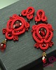 kolczyki soutache Czerwone kolczyki sutasz