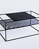 meble - stoły i stoliki - stoliki kawowe Stolik kawowy MATRIX METAL 100x60 - czarny metalowy siatka