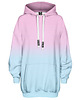 bluza z kapturem damska Bluza Oversize Tunika DR.CROW Ombre Pink Blue