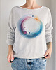 bluza bez kaptura damska Okrąg akwarele Szara bluza cięta