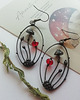kolczyki z miedzi Kolczyki designerskie owalne w stylu vintage boho inspirowane grzybami