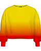 bluza bez kaptura damska DR.CROW Bluza Krótka CROP Ombre Yellow Red