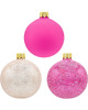 ozdoby choinkowe Bombki okrągłe zestaw różowo-złoty