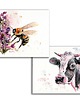 grafiki i ilustracje Akwarela ręcznie malowana "Krowa i pszczoła" zestaw