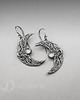 kolczyki wire wrapping Sindarin - Ithil - srebro i kamień księżycowy