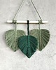 makramy Makrama Liście Ciemna Zieleń Ozdoba Ścienna Urban Jungle Boho 30x30 cm
