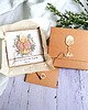 kartki na komunię PREMIUM : kartka w pudełku + torebka handmade : drewno: kielich 2