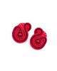 kolczyki soutache Mila kolczyki sztyfty sutasz czerwone z perłą Preciosa małe