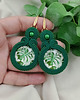 kolczyki soutache Kolczyki soutache monstera, kolczyki klipsy liście monstery
