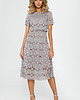 sukienki midi damskie Koronkowa sukienka midi-szara(M-405)