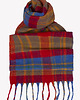 szale damskie Szal czerwony w kratę z frędzlami 40x200 cm