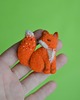 broszki Broszka z wełny - lisek, fox