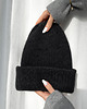 czapki damskie Czapka Mila beanie czarna  podwójne ocieplenie baby alpaka wełna merino