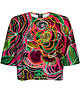 t-shirt damskie DR.CROW T-shirt Krótki CROP Drawn Flowers