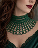 chokery Koronkowy choker butelkowa zieleń  elegancki naszyjnik w stylu vintage