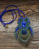wisiory Peacock eye- wisior soutache z piórami