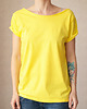 t-shirt damskie Żółty oversize bez nadruku