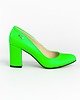 czółenka damskie CZÓŁENKA - SKÓRA NATURALNA - MODEL 042 - ZIELONY NEON