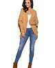kardigany damskie Stylowy kardigan oversize LS238 -kamel