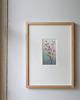 obrazy Akwarela Kwiaty oryginalny obraz niebieski papier 10,5x22 cm