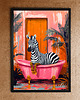 plakaty Zebra w różowej wannie - grafika na plakacie
