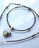 złote naszyjniki UNIKAT - labradoryt, spinel, surowy diament, czarny opal ognisty