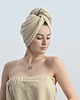 tekstylia - różne Turban kąpielowy beżowy