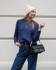 swetry damskie  Sweter LAMIA granatowy - Handmade