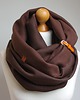 szale damskie Duży gruby zimowy komin damski CZEKOLADOWY, KOMIN oversize z zapinką