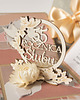 kartki scrapbooking 55 rocznica ślubu, szmaragdowe gody, exploding box, kartka 3d