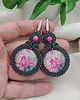 kolczyki soutache Kolczyki soutache orchidea, kolczyki klipsy storczyk