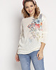 swetry damskie  Sweter z nadrukiem - SWE235 ecru