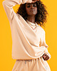 bluza bez kaptura damska Bluza basic cream F1406