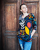 bluza z kapturem damska African Batic bluza oversize patchwork z kapturem